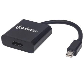 MANHATTAN Active Mini-DisplayPort to HDMI Adapter, Mini-DisplayPort Male to HDMI Female, 4K@60Hz, Black (152570)