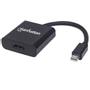 MANHATTAN Active Mini-DisplayPort to HDMI Adapter, Mini-DisplayPort Male to HDMI Female, 4K@60Hz, Black (152570)