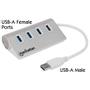 MANHATTAN MH USB Hub, USB 3.0, Bus Power, Aluminium,  Black, 4 Ports, B (163767)