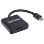 MANHATTAN Active Mini-DisplayPort to HDMI Adapter, Mini-DisplayPort Male to HDMI Female, 4K@60Hz, Black (152570)