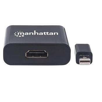 MANHATTAN Active Mini-DisplayPort to HDMI Adapter, Mini-DisplayPort Male to HDMI Female, 4K@60Hz, Black (152570)