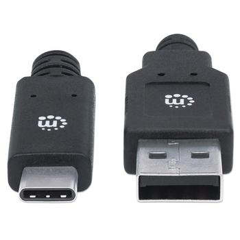MANHATTAN USB 3.1 Gen 1 Device Cable 2m Type-A Male to Type-C Male 5 Gbps Black (354974)