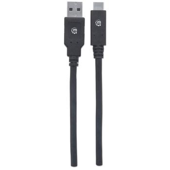 MANHATTAN USB 3.1 Gen 1 Device Cable 2m Type-A Male to Type-C Male 5 Gbps Black (354974)