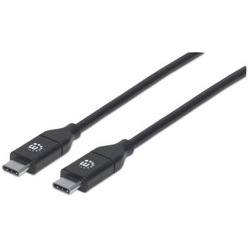Manhattan MH Cable, USB 2.0, C-Male/ C-Male,  2m, Black, Polybag (355247)