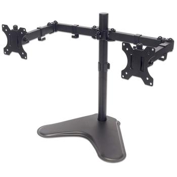 MANHATTAN Universal Dual Monitor Stand with Double-Link Swing Arms, Holds Two 13 (461559)