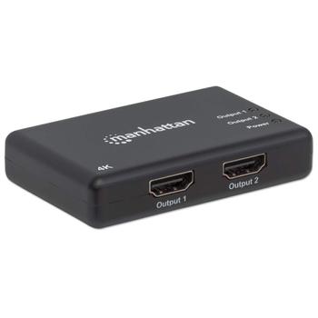 MANHATTAN 4K 2-Port HDMI Splitter, 4K@30Hz, AC Powered, Black (207669)