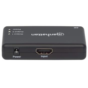 MANHATTAN 4K 2-Port HDMI Splitter, 4K@30Hz, AC Powered, Black (207669)
