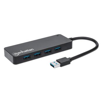 MANHATTAN USB-A 4-Port Hub, 4x USB-A Ports, 5 Gbps (USB 3.2 Gen1 aka USB 3.0), Bus Power, SuperSpeed USB, Black, Three Year Warranty, Box Hub 4 porte USB  (164900)