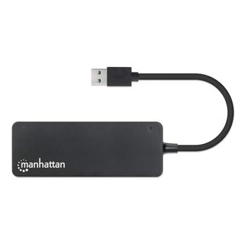 MANHATTAN USB-A 4-Port Hub, 4x USB-A Ports, 5 Gbps (USB 3.2 Gen1 aka USB 3.0), Bus Power, SuperSpeed USB, Black, Three Year Warranty, Box Hub 4 porte USB  (164900)