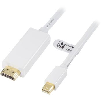 DELTACO Video cable DisplayPort / HDMI 3m White (DP-HDMI302)