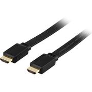 DELTACO flat HDMI cable, HDMI High Speed with Ethernet, 4K, 5m, black (HDMI-1050F)