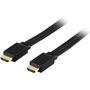 DELTACO flat HDMI cable, HDMI High Speed with Ethernet, 4K, 3m, black