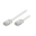 DELTACO Flat U / UTP Cat5e patch cable, gold-plated connectors, 15m, white