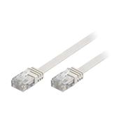 DELTACO Netværkskabel Cat6 U/UTP RJ45 - 15m - Fladt - Hvid