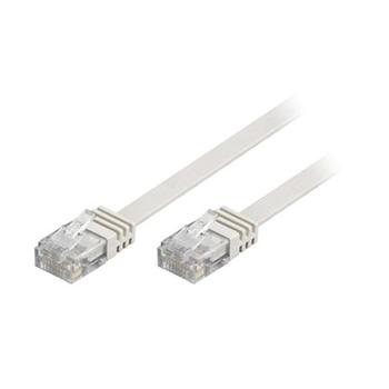 DELTACO Flat U / UTP Cat5e patch cable, gold-plated connectors,  15m, white (TP-615V-FL)