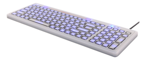 DELTACO Silicon keyboard, spill proof, blue LED, IP68, grey/ black (TB-508)