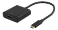 DELTACO USB-C til HDMI Adapter Hann/Hunn