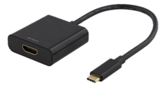 DELTACO USB C til HDMI Adapter, Sort