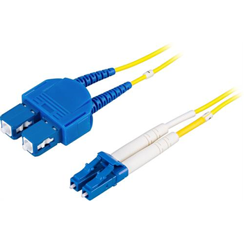 DELTACO Fiber cable LC - SC, duplex, single mode, 15m (LCSC-15S)