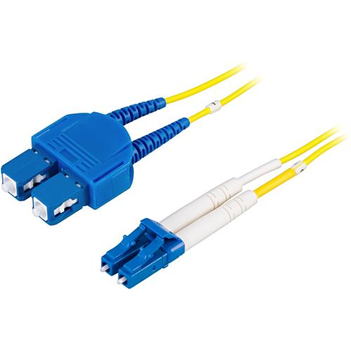 DELTACO Fiber cable LC - SC, duplex, single mode, 15m (LCSC-15S)