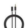 NEDIS AUX Cable, 3.5mm male - 3.5mm female, 3m - Black