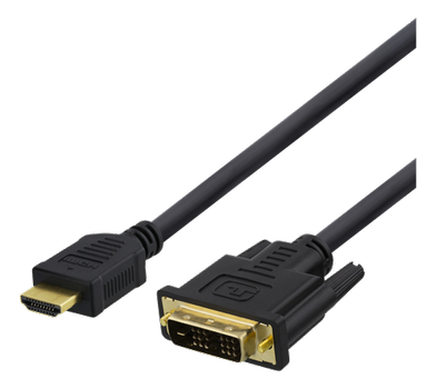 DELTACO HDMI to DVI cable, 5m, Full HD, black (HDMI-115D)