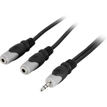 DELTACO Audio cable, Y-splitter,  1x3.5mm male stereo - 2x3.5mm female stereo, 0.5m (MM-10A)