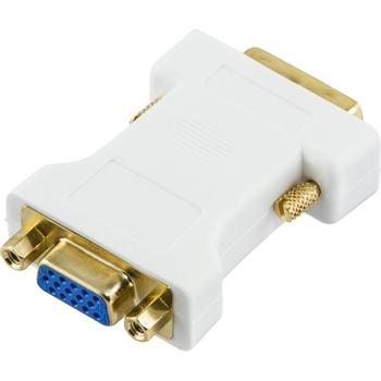DELTACO DVI adapter analog DVI - analog VGA, white (DVI-4A)