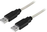 Deltaco USB-cable 2m Black/Grey