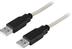 DELTACO USB 2.0 cable Type A male - Type B male 1m black/ white