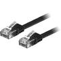 DELTACO U / UTP Cat6 patch cable, flat, gold-plated connectors, 0.5m, black