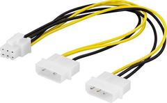 DELTACO 4-PIN internal power (paint) - 6 pin PCI Express power (paint) 25cm (SSI-45)