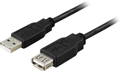 DELTACO USB 2.0 USB extension cable 3m Black