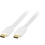 DELTACO flat HDMI cable, HDMI High Speed with Ethernet, 4K, 2m, white