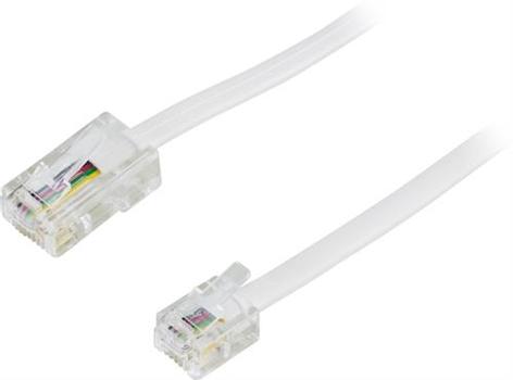 DELTACO Telephone cable - 1 m - white (DEL-1701)