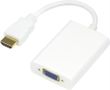 DELTACO HDMI to VGA adapter, 19-pin ha - 15-pin + 3.5mm, 0.2m, white