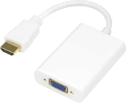 DELTACO Hdmi Till Vga-Adapter,  19-Pin Ha - 15-Pin+3, 5Mm,  0,2 (HDMI-VGA8)