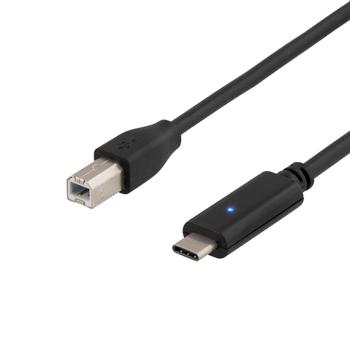 DELTACO USB 2.0 cable, Type C M - Type B M, 2m, black (USBC-1016)