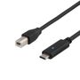 DELTACO USB 2.0 cable, Type C M - Type B M, 1m, black