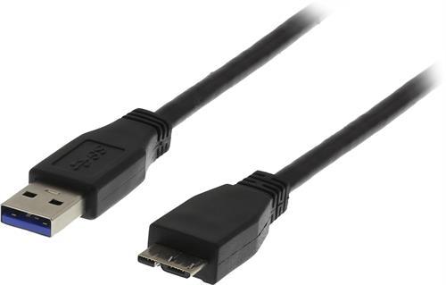DELTACO Micro-B USB 0,5m 3.0 Kabel Hann/Hann (USB3-005S)