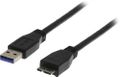 DELTACO Micro-B USB 0,5m 3.0 Kabel Hann/Hann