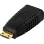 DELTACO HDMI adapter, mini HDMI male to HDMI female, 19-pin, gold-plated