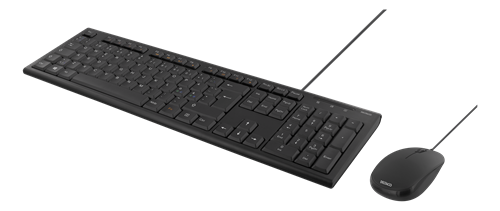 DELTACO Keyboard and mouse set, PAN Nordic, USB, Black (TB-700)