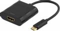 DELTACO USB 3.1 to HDMI adapter, USB type C - HDMI, black