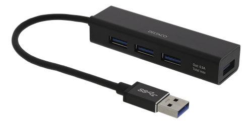 DELTACO USB-A 4-Port Hub USB 3.1 Gen 1 (UH-487)