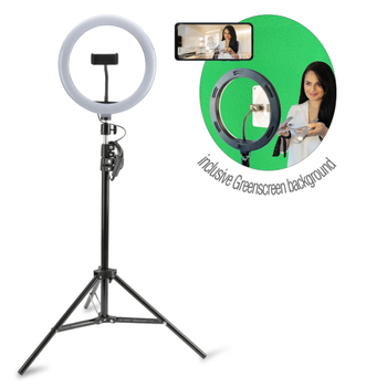 4smarts LoomiPod XL Stand Selfie Ring Light LED & Green Screen (4S462709)
