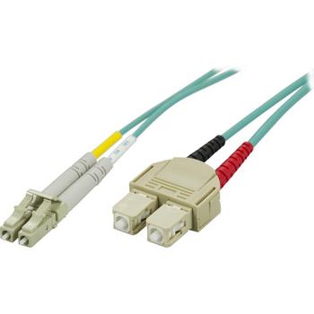 DELTACO OM3 fiber cable LC - SC, duplex, multimode,  50/125, 3m (LCSC-63)