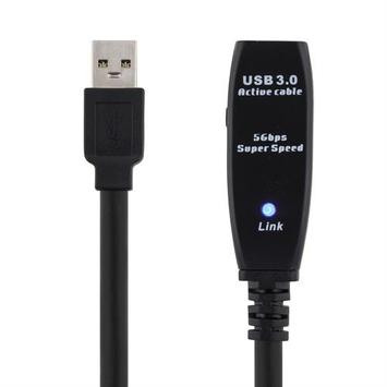 Deltaco USB3-1002 - USB-forlengelseskabel - USB-type A (hunn) til USB-type A (hann) - USB 3.0 - 5 m - aktiv - svart (USB3-1002)