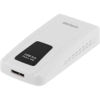DELTACO Adapter USB 3_0 -_ DVI/ HDMI(VGA_ vit (USB3-DVI)