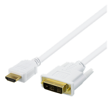DELTACO HDMI to DVI cable, 7m, Full HD, white (HDMI-116AD)